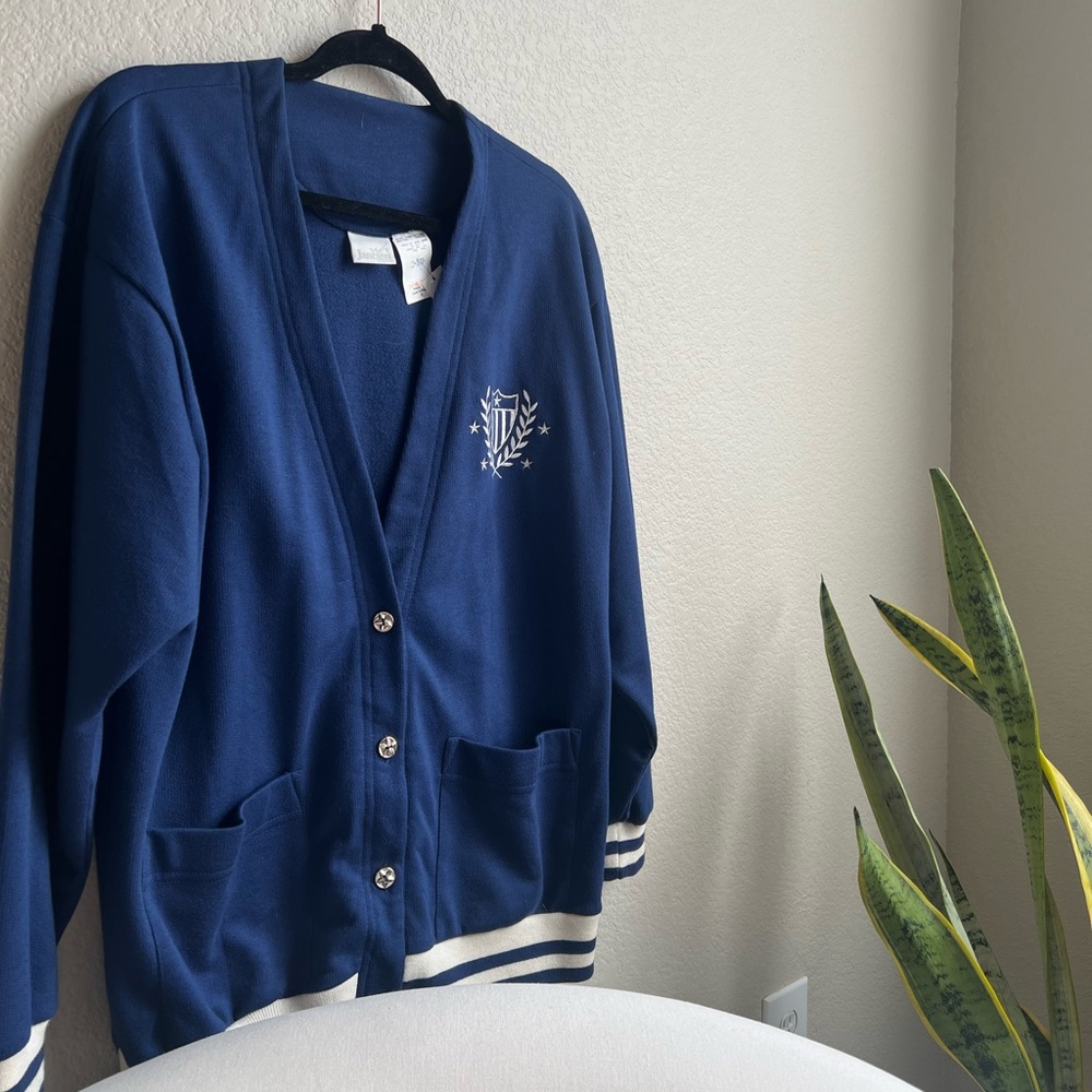 Blue varsity cardigan